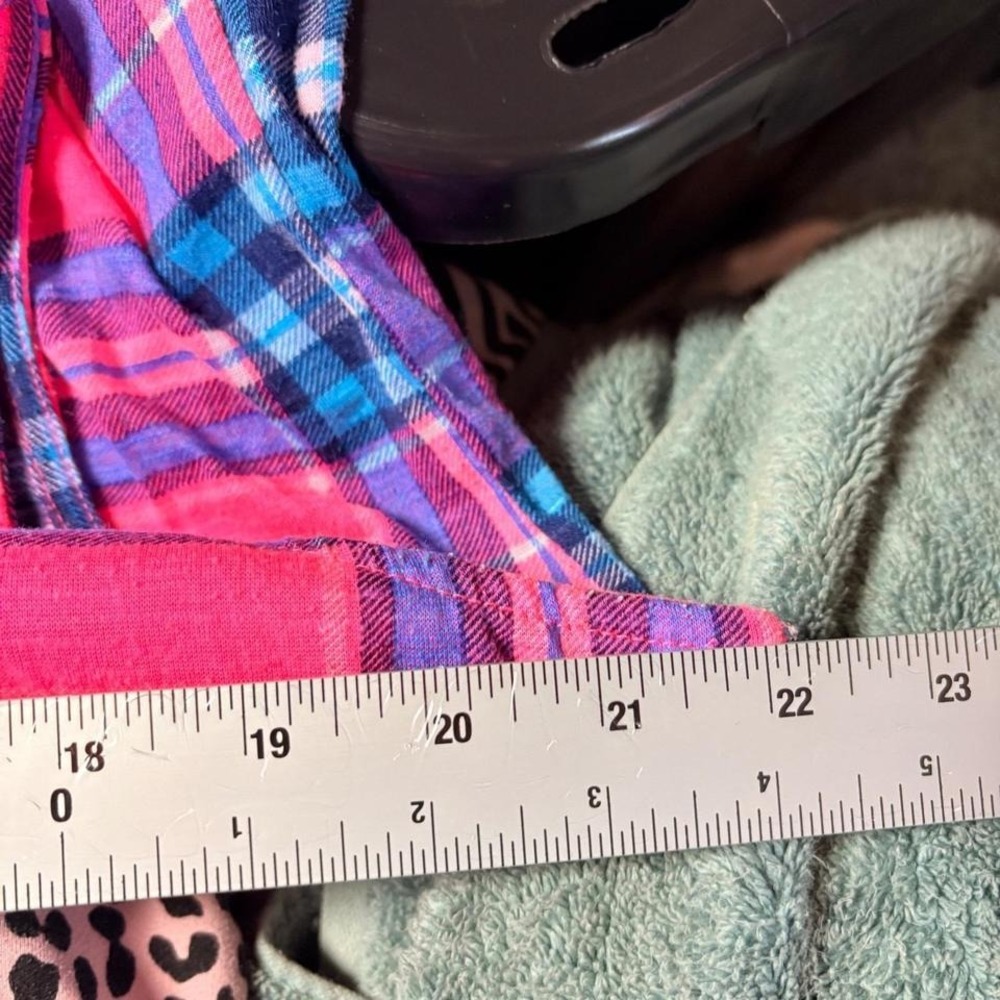 Y2K Pink Blue Plaid Sleeveless Flannel Crochet Lace Back Button Down Top L #2 - Picture 3 of 3